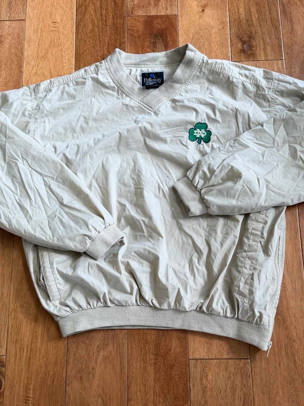 Holloway Men’s Cream Pullover Sweater with Shamrock Logo